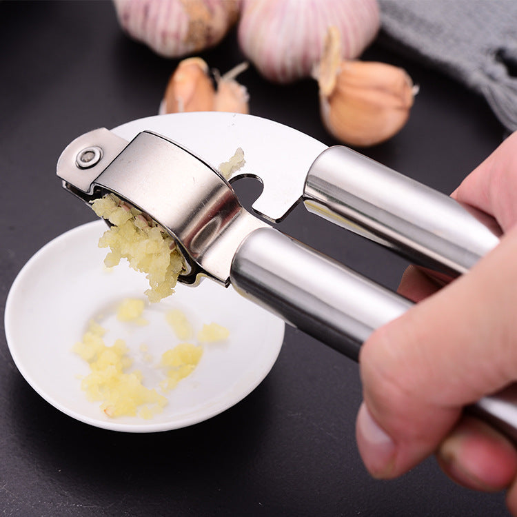 Easy-Press Stainless Steel Garlic Masher for Quick Cooking